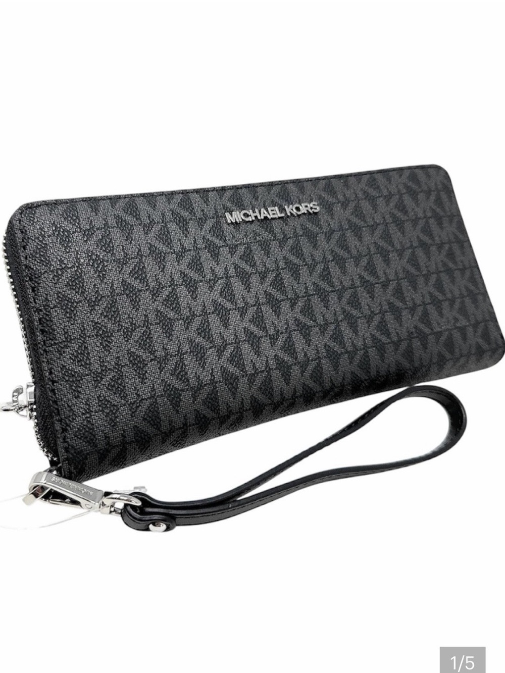 Michael Kors JET SET travel large wallet - black gray
